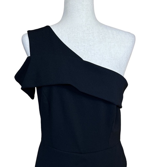 Marina One Shoulder Asymmetric Jumpsuit? Black Size 6 #1311 NWOT - Picture 4 of 10